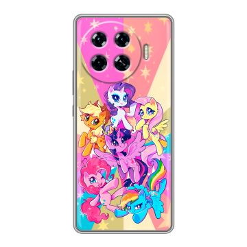 Силиконовый чехол на Tecno Spark 20 Pro Plus с принтом My little pony Дружба чудо