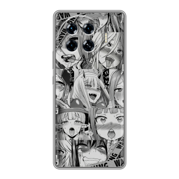 Силиконовый чехол на Tecno Spark 20 Pro Plus с принтом Ahegao Ахегао Аниме