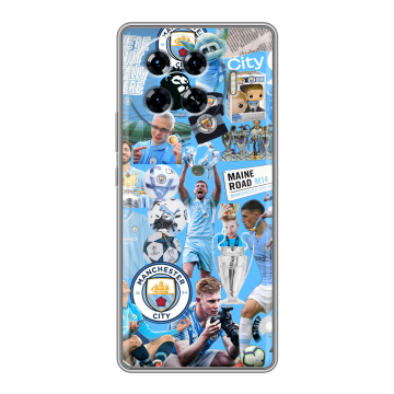 Силиконовый чехол на Tecno Spark 20 Pro Plus с принтом Man City Манчестер Сити