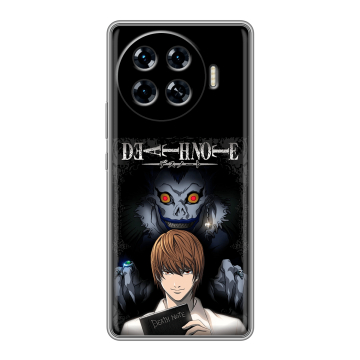 Силиконовый чехол на Tecno Spark 20 Pro Plus с принтом Death note Тетрадь смерти
