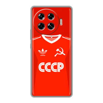 Силиконовый чехол на Tecno Spark 20 Pro Plus с принтом Флаг Герб СССР