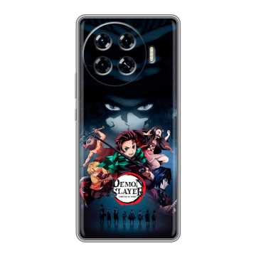 Силиконовый чехол на Tecno Spark 20 Pro Plus с принтом Demon Slayer Клинок рассекающий демонов Силиконовый чехол на Tecno Spark 20 Pro Plus с принтом Demon Slayer Клинок рассекающий демонов
