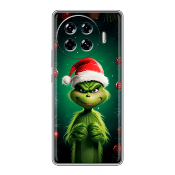 Силиконовый чехол на Tecno Spark 20 Pro Plus с принтом Гринч Новый год Рождество