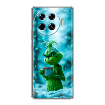 Силиконовый чехол на Tecno Spark 20 Pro Plus с принтом Новый год гринч