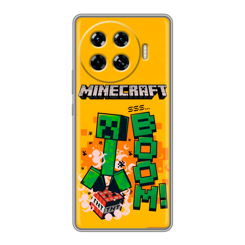 Силиконовый чехол на Tecno Spark 20 Pro Plus с принтом Майнкрафт Minecraft Силиконовый чехол на Tecno Spark 20 Pro Plus с принтом Майнкрафт Minecraft