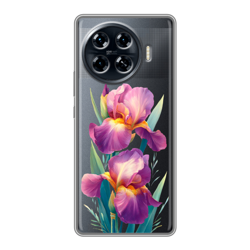 Силиконовый чехол на Tecno Spark 20 Pro Plus с принтом Цветы орхидеи Силиконовый чехол на Tecno Spark 20 Pro Plus с принтом Цветы орхидеи