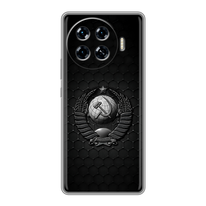 Силиконовый чехол на Tecno Spark 20 Pro Plus с принтом Герб Флаг СССР Силиконовый чехол на Tecno Spark 20 Pro Plus с принтом Герб Флаг СССР