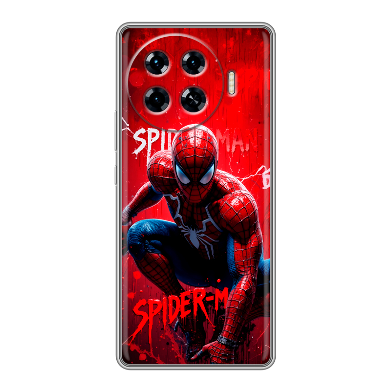 Силиконовый чехол на Tecno Spark 20 Pro Plus с принтом Spiderman Человек паук Силиконовый чехол на Tecno Spark 20 Pro Plus с принтом Spiderman Человек паук