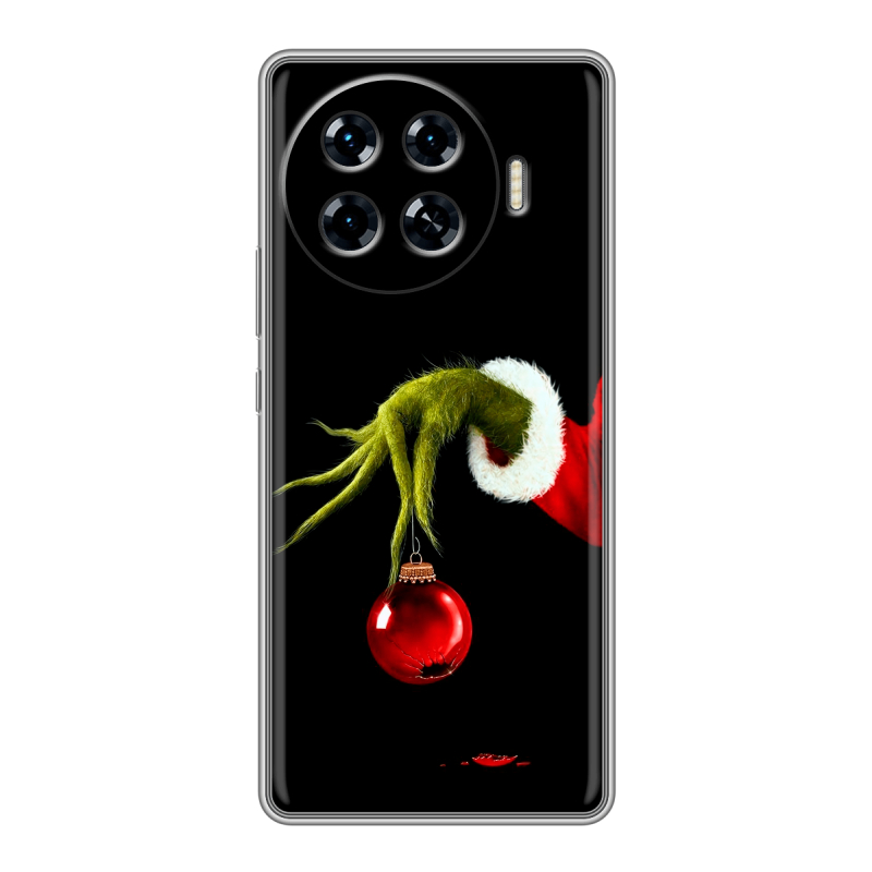 Силиконовый чехол на Tecno Spark 20 Pro Plus с принтом Новый год Гринч Силиконовый чехол на Tecno Spark 20 Pro Plus с принтом Новый год Гринч