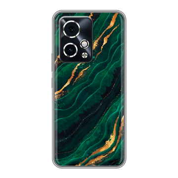 Силиконовый чехол на Honor 90 GT с принтом Мрамор зеленое золото Силиконовый чехол на Honor 90 GT с принтом Мрамор зеленое золото