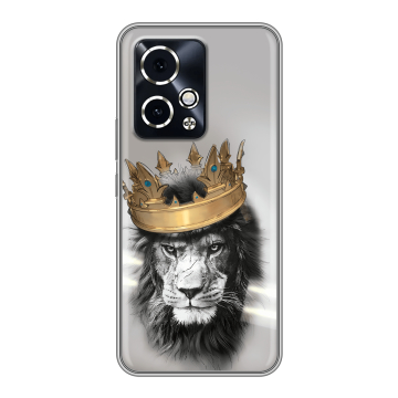Силиконовый чехол на Honor 90 GT с принтом Лев с короной Силиконовый чехол на Honor 90 GT с принтом Лев с короной