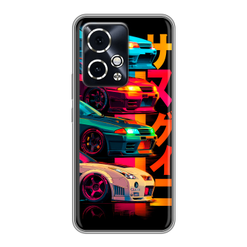 Силиконовый чехол на Honor 90 GT с принтом Гоночные машины Силиконовый чехол на Honor 90 GT с принтом Гоночные машины