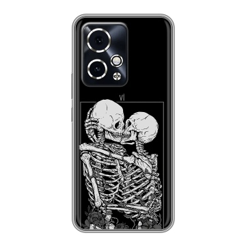 Силиконовый чехол на Honor 90 GT с принтом Поцелуй скелетов Силиконовый чехол на Honor 90 GT с принтом Поцелуй скелетов