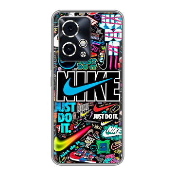 Силиконовый чехол на Honor 90 GT с принтом найк nike черный Силиконовый чехол на Honor 90 GT с принтом найк nike черный
