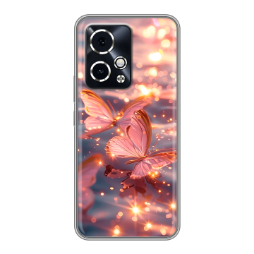 Силиконовый чехол на Honor 90 GT с принтом бабочки розовые