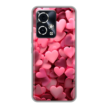 Силиконовый чехол на Honor 90 GT с принтом розовые сердечки Силиконовый чехол на Honor 90 GT с принтом розовые сердечки