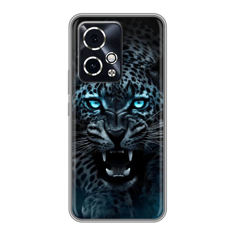 Силиконовый чехол на Honor 90 GT с принтом Темный леопард Силиконовый чехол на Honor 90 GT с принтом Темный леопард