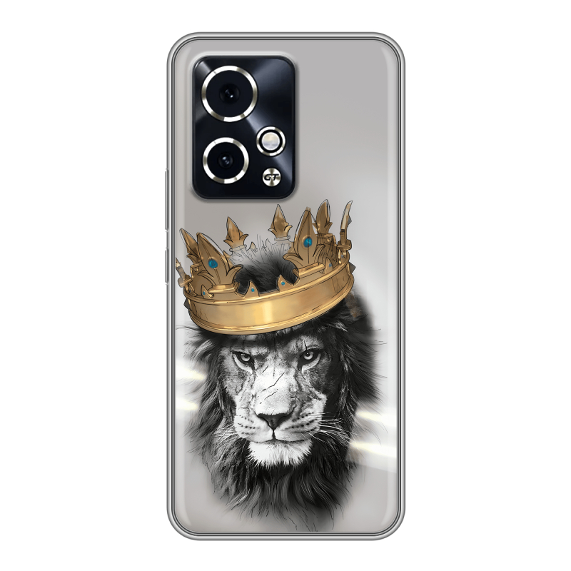Силиконовый чехол на Honor 90 GT с принтом Лев с короной Силиконовый чехол на Honor 90 GT с принтом Лев с короной