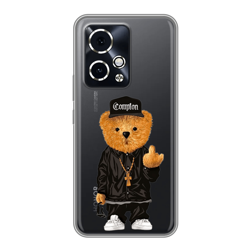 Силиконовый чехол на Honor 90 GT с принтом Мишка Силиконовый чехол на Honor 90 GT с принтом Мишка