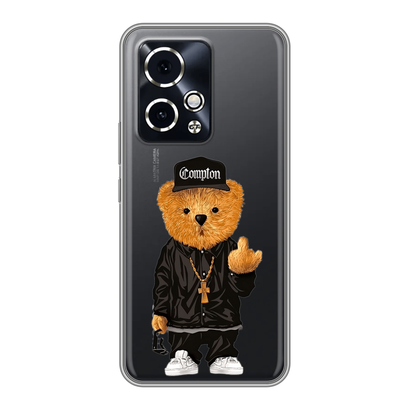 Силиконовый чехол на Honor 90 GT с принтом Плюшевый медведь Силиконовый чехол на Honor 90 GT с принтом Плюшевый медведь