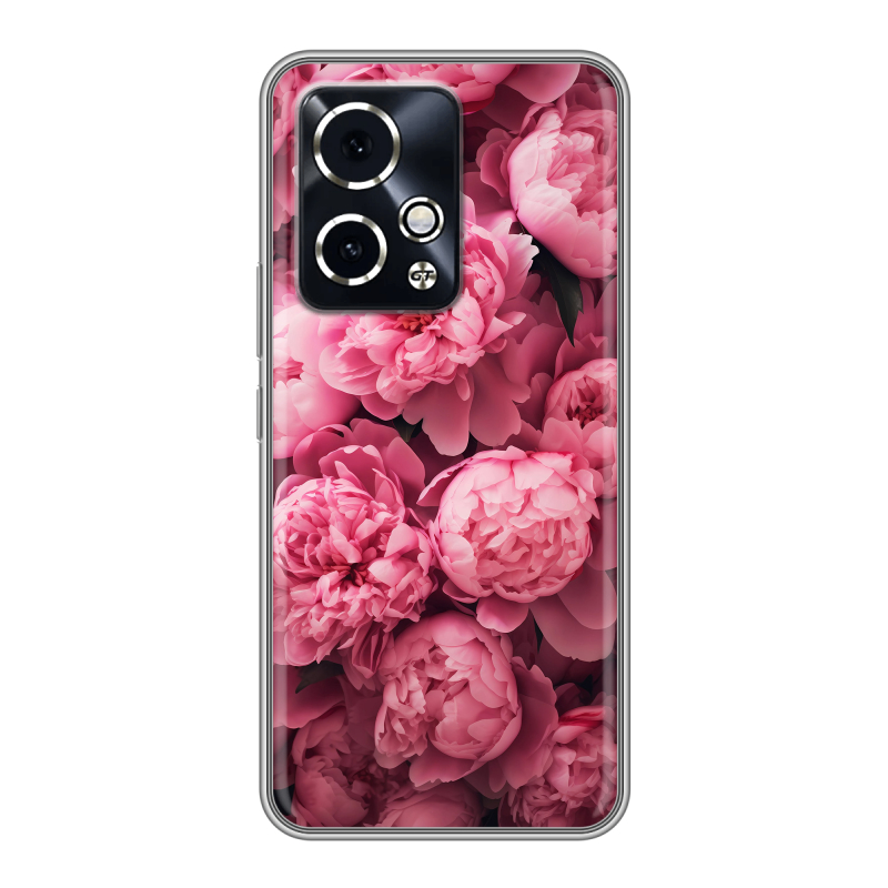 Силиконовый чехол на Honor 90 GT с принтом цветы пионы Силиконовый чехол на Honor 90 GT с принтом цветы пионы