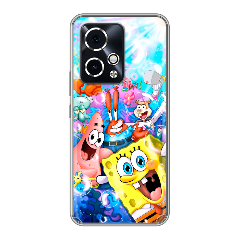 Силиконовый чехол на Honor 90 GT с принтом спанчбоб спанч боб Силиконовый чехол на Honor 90 GT с принтом спанчбоб спанч боб