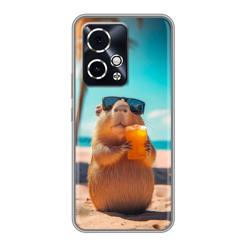 Силиконовый чехол на Honor 90 GT с принтом Капибара Силиконовый чехол на Honor 90 GT с принтом Капибара