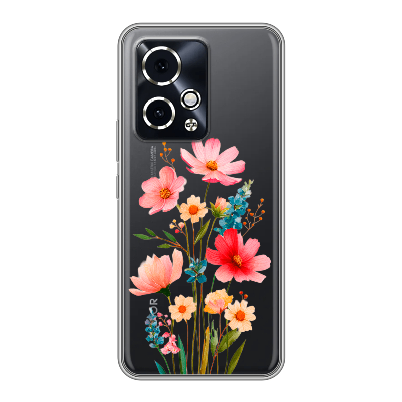 Силиконовый чехол на Honor 90 GT с принтом Цветы Силиконовый чехол на Honor 90 GT с принтом Цветы