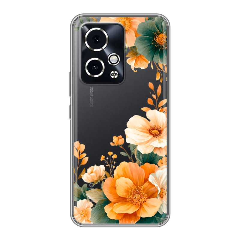 Силиконовый чехол на Honor 90 GT с принтом Цветы принт Силиконовый чехол на Honor 90 GT с принтом Цветы принт