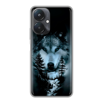 Силиконовый чехол на Xiaomi Redmi 13C 5G с принтом Лесной волк