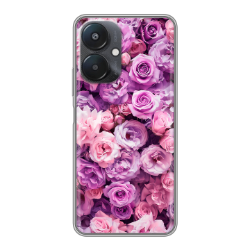 Силиконовый чехол на Xiaomi Redmi 13C 5G с принтом лавандовые розы Силиконовый чехол на Xiaomi Redmi 13C 5G с принтом лавандовые розы