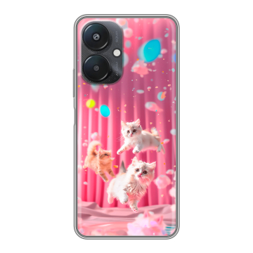 Силиконовый чехол на Xiaomi Redmi 13C 5G с принтом милые котики Силиконовый чехол на Xiaomi Redmi 13C 5G с принтом милые котики