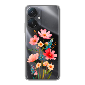 Силиконовый чехол на Xiaomi Redmi 13C 5G с принтом Цветы Силиконовый чехол на Xiaomi Redmi 13C 5G с принтом Цветы