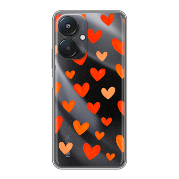 Силиконовый чехол на Xiaomi Redmi 13C 5G с принтом Сердечки Силиконовый чехол на Xiaomi Redmi 13C 5G с принтом Сердечки