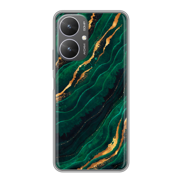 Силиконовый чехол на Xiaomi Redmi 13R 5G с принтом Мрамор зеленое золото Силиконовый чехол на Xiaomi Redmi 13R 5G с принтом Мрамор зеленое золото