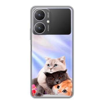 Силиконовый чехол на Xiaomi Redmi 13R 5G с принтом Кошки Силиконовый чехол на Xiaomi Redmi 13R 5G с принтом Кошки