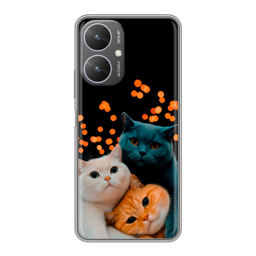 Силиконовый чехол на Xiaomi Redmi 13R 5G с принтом Кошки Силиконовый чехол на Xiaomi Redmi 13R 5G с принтом Кошки