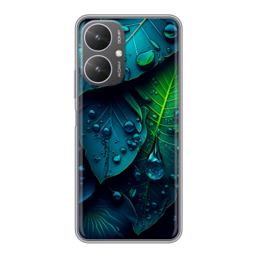 Силиконовый чехол на Xiaomi Redmi 13R 5G с принтом Листья Силиконовый чехол на Xiaomi Redmi 13R 5G с принтом Листья