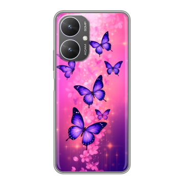 Силиконовый чехол на Xiaomi Redmi 13R 5G с принтом Бабочки