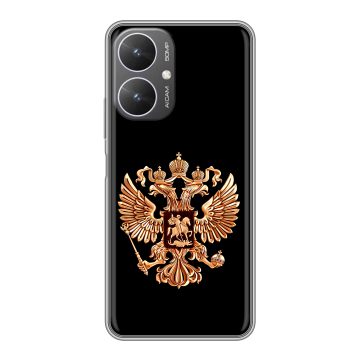 Силиконовый чехол на Xiaomi Redmi 13R 5G с принтом Герб России золотой