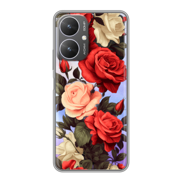 Силиконовый чехол на Xiaomi Redmi 13R 5G с принтом Розы Силиконовый чехол на Xiaomi Redmi 13R 5G с принтом Розы