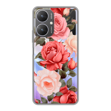 Силиконовый чехол на Xiaomi Redmi 13R 5G с принтом Розы Силиконовый чехол на Xiaomi Redmi 13R 5G с принтом Розы