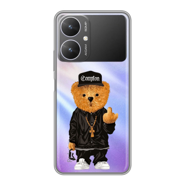 Силиконовый чехол на Xiaomi Redmi 13R 5G с принтом Плюшевый медведь Силиконовый чехол на Xiaomi Redmi 13R 5G с принтом Плюшевый медведь