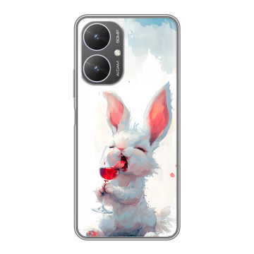 Силиконовый чехол на Xiaomi Redmi 13R 5G с принтом кролик зайчик Силиконовый чехол на Xiaomi Redmi 13R 5G с принтом кролик зайчик