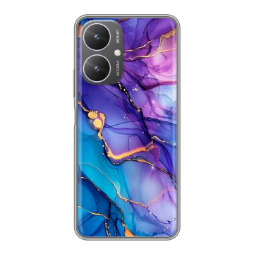 Силиконовый чехол на Xiaomi Redmi 13R 5G с принтом синий мрамор Силиконовый чехол на Xiaomi Redmi 13R 5G с принтом синий мрамор