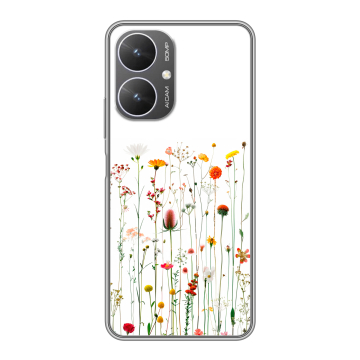 Силиконовый чехол на Xiaomi Redmi 13R 5G с принтом цветы Силиконовый чехол на Xiaomi Redmi 13R 5G с принтом цветы