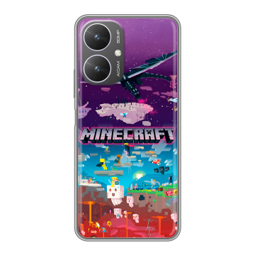 Силиконовый чехол на Xiaomi Redmi 13R 5G с принтом Майнкрафт Minecraft
