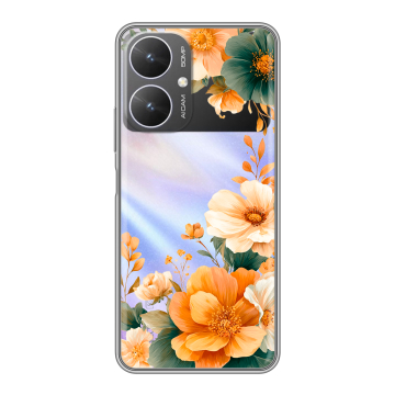 Силиконовый чехол на Xiaomi Redmi 13R 5G с принтом Цветы принт Силиконовый чехол на Xiaomi Redmi 13R 5G с принтом Цветы принт