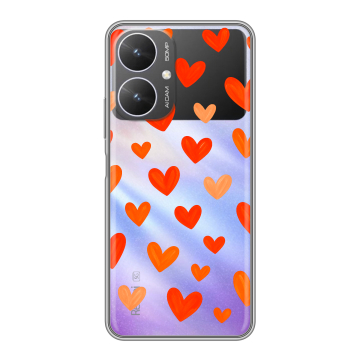 Силиконовый чехол на Xiaomi Redmi 13R 5G с принтом Сердечки Силиконовый чехол на Xiaomi Redmi 13R 5G с принтом Сердечки