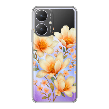 Силиконовый чехол на Xiaomi Redmi 13R 5G с принтом Цветы Силиконовый чехол на Xiaomi Redmi 13R 5G с принтом Цветы